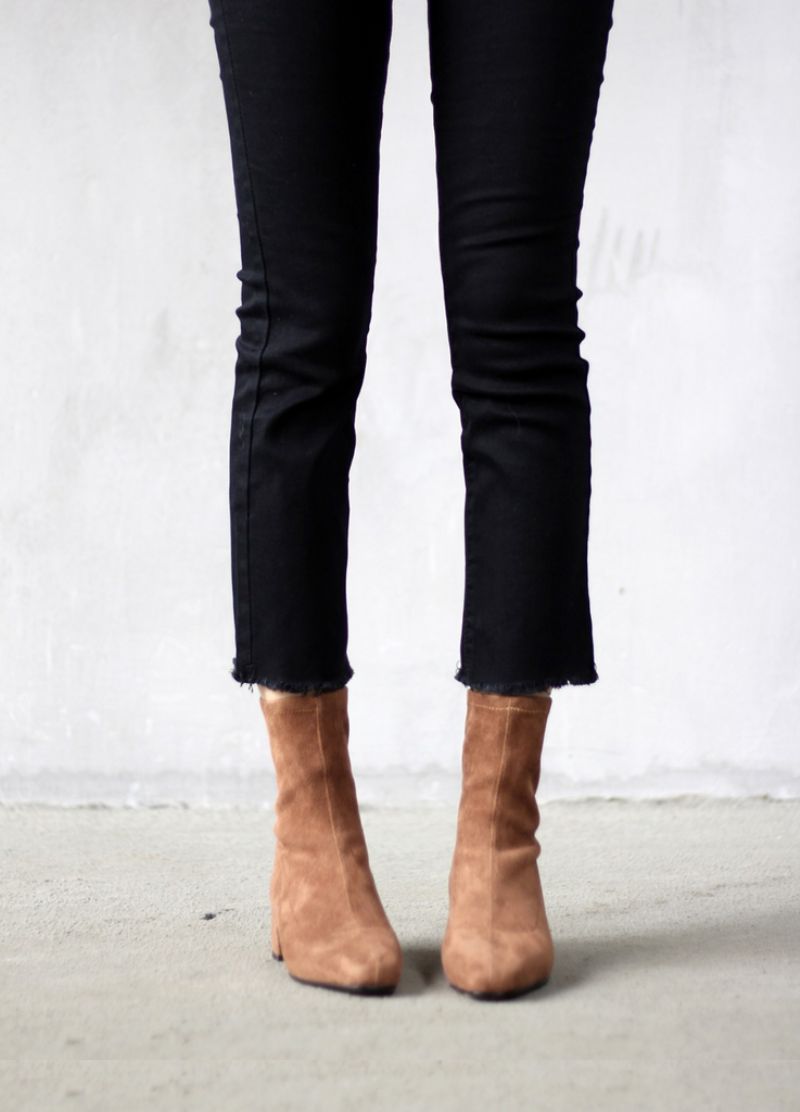 Buty Damskie Bevin Velvet Stretch - khaki