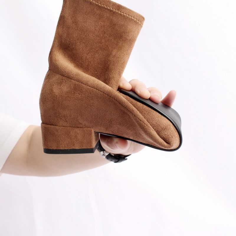 Buty Damskie Bevin Velvet Stretch - khaki