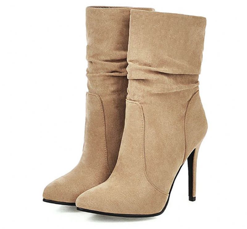 Buty Damskie Ciepłe Zimowe Deklan - Kość słoniowa