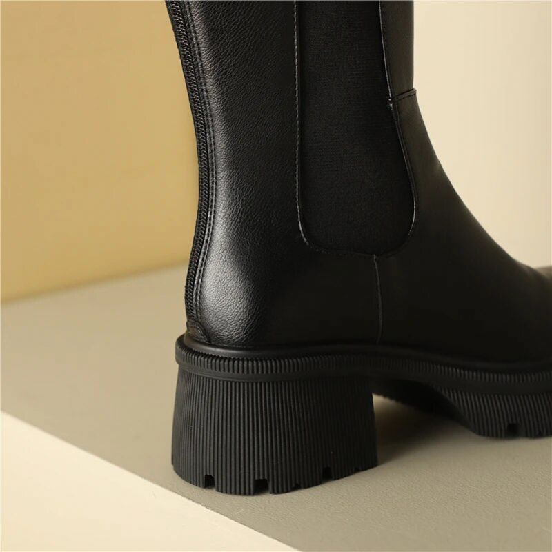Buty Damskie Cristel Chelsea Long Autumn - Brązowy