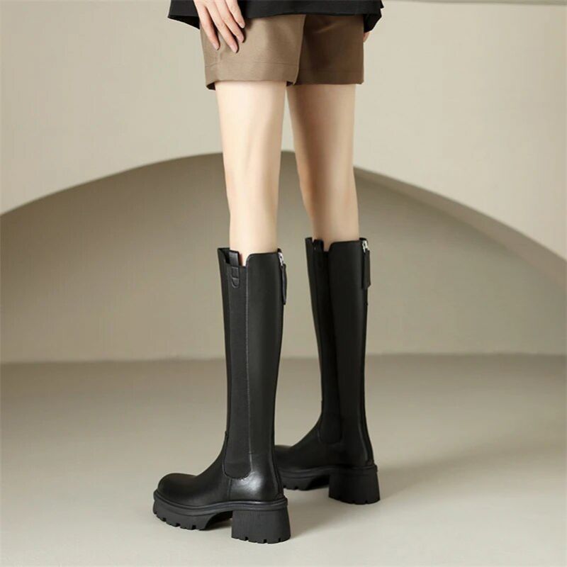 Buty Damskie Cristel Chelsea Long Autumn - Brązowy