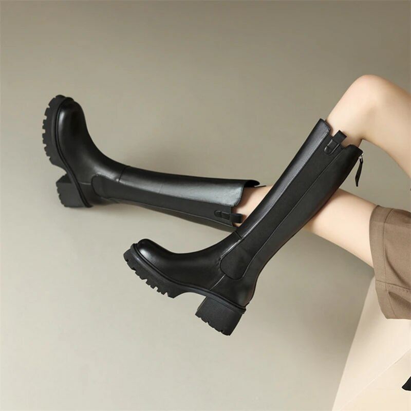 Buty Damskie Cristel Chelsea Long Autumn - Brązowy