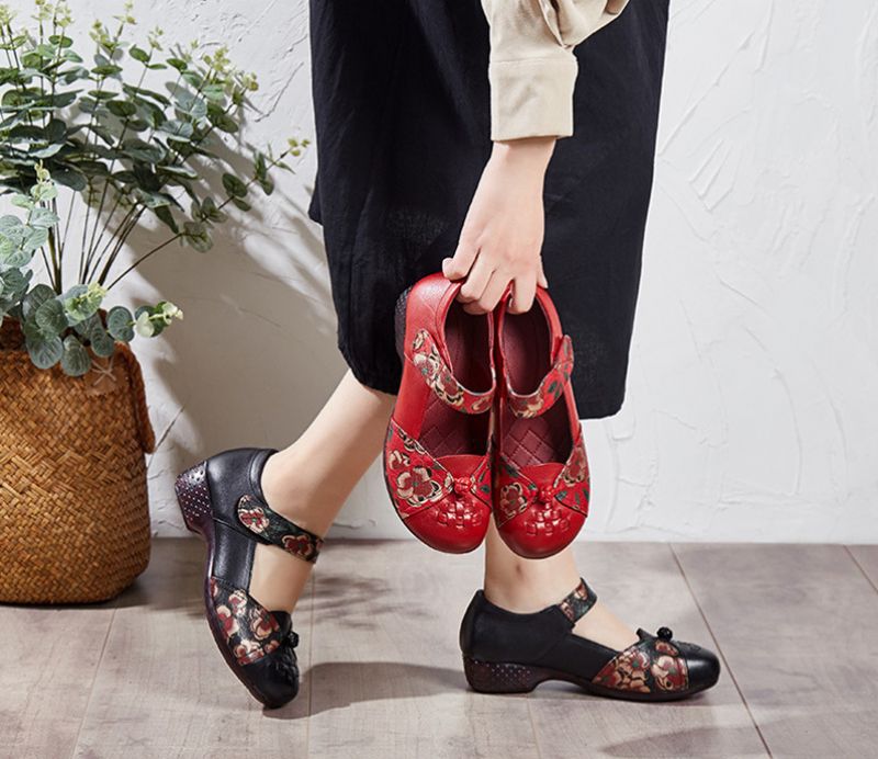Buty Damskie Dinhora Na Obcasie - Czerwony