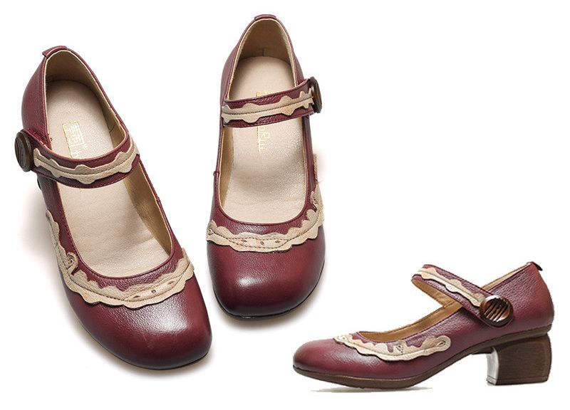 Buty Damskie Edenia Na Obcasie - Czerwony