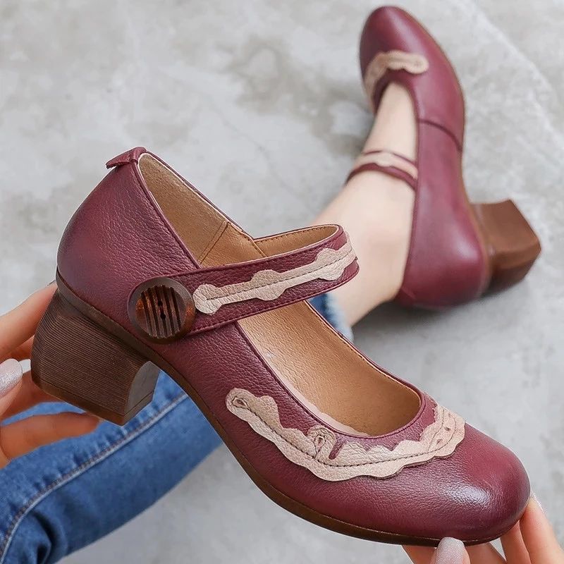 Buty Damskie Edenia Na Obcasie - Czerwony