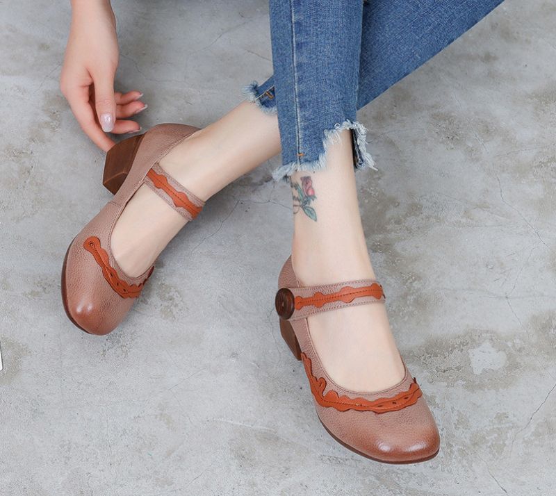 Buty Damskie Edenia Na Obcasie - Czerwony