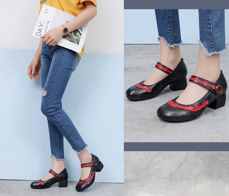 Buty Damskie Edenia Na Obcasie - Czerwony