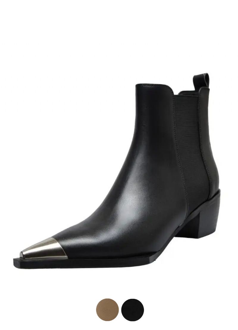 Buty Damskie Ferrez Metal Ladies Pointed Toe Ankle Boots