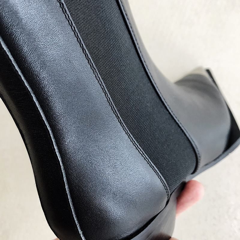 Buty Damskie Ferrez Metal Ladies Pointed Toe Ankle Boots - Czarny bez futra