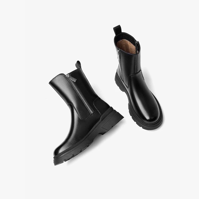 Buty Damskie Galena Platform Leather - Brązowy