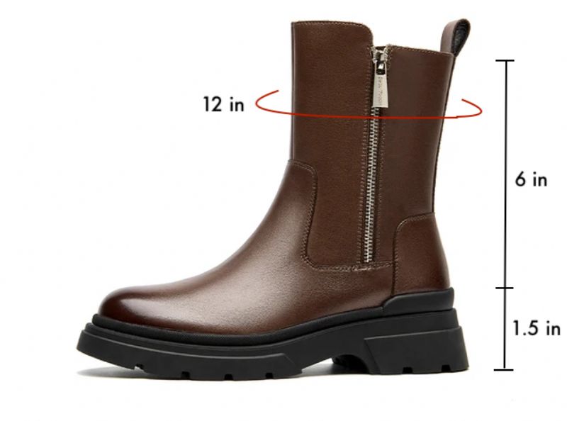 Buty Damskie Galena Platform Leather - Brązowy
