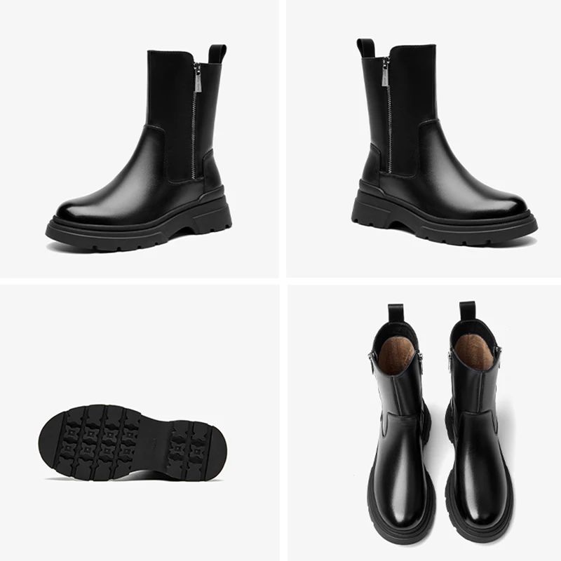 Buty Damskie Galena Platform Leather - Brązowy