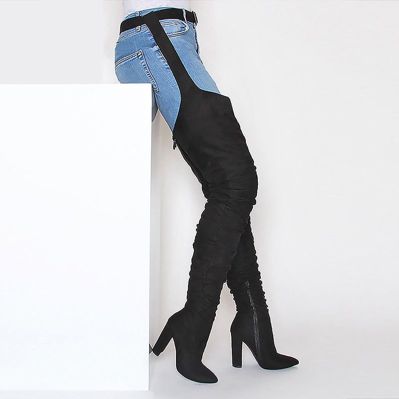 Buty Damskie Graziella Za Kolano - Czarny
