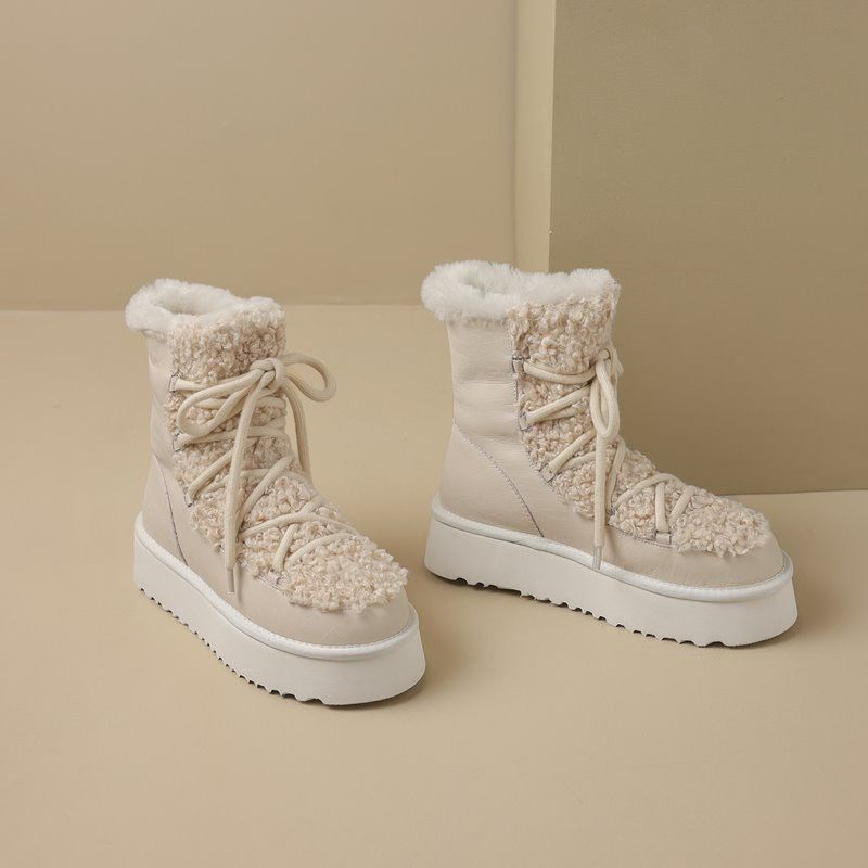Buty Damskie Hana Snow Platform - Morelowy