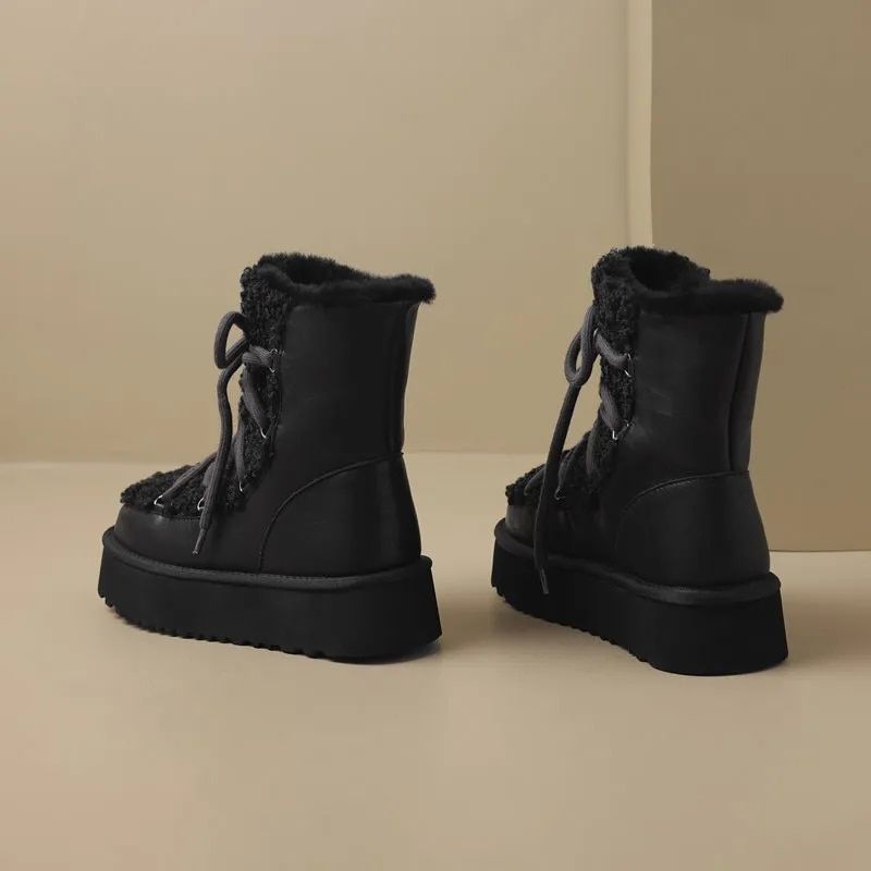 Buty Damskie Hana Snow Platform - Morelowy