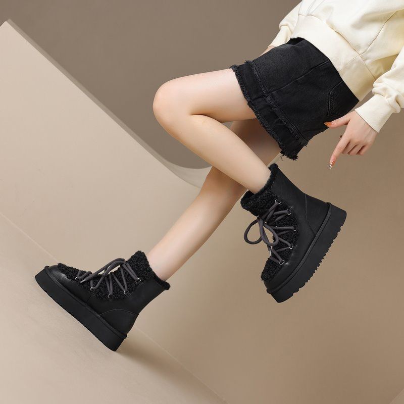 Buty Damskie Hana Snow Platform - Morelowy