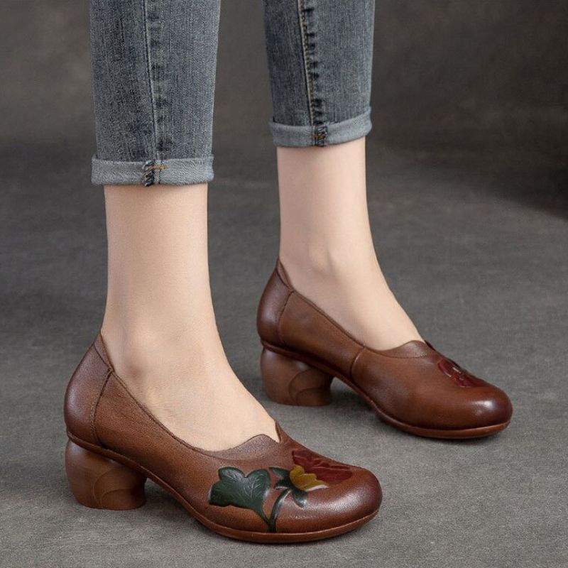 Buty Damskie Liro Na Obcasie - Brązowy