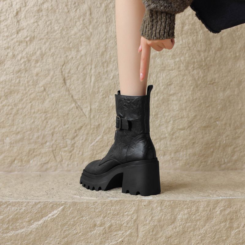 Buty Damskie Mae Square Toe - Brązowy