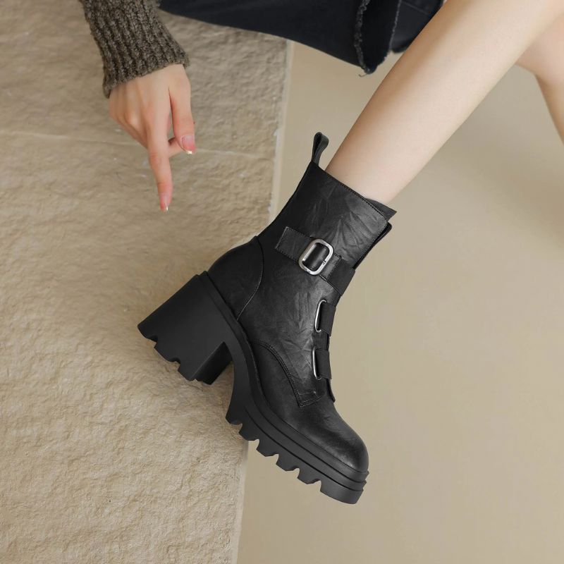 Buty Damskie Mae Square Toe - Brązowy