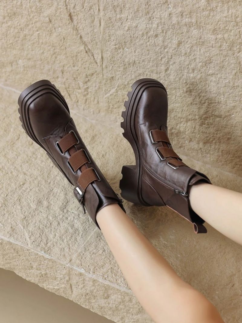 Buty Damskie Mae Square Toe - Brązowy