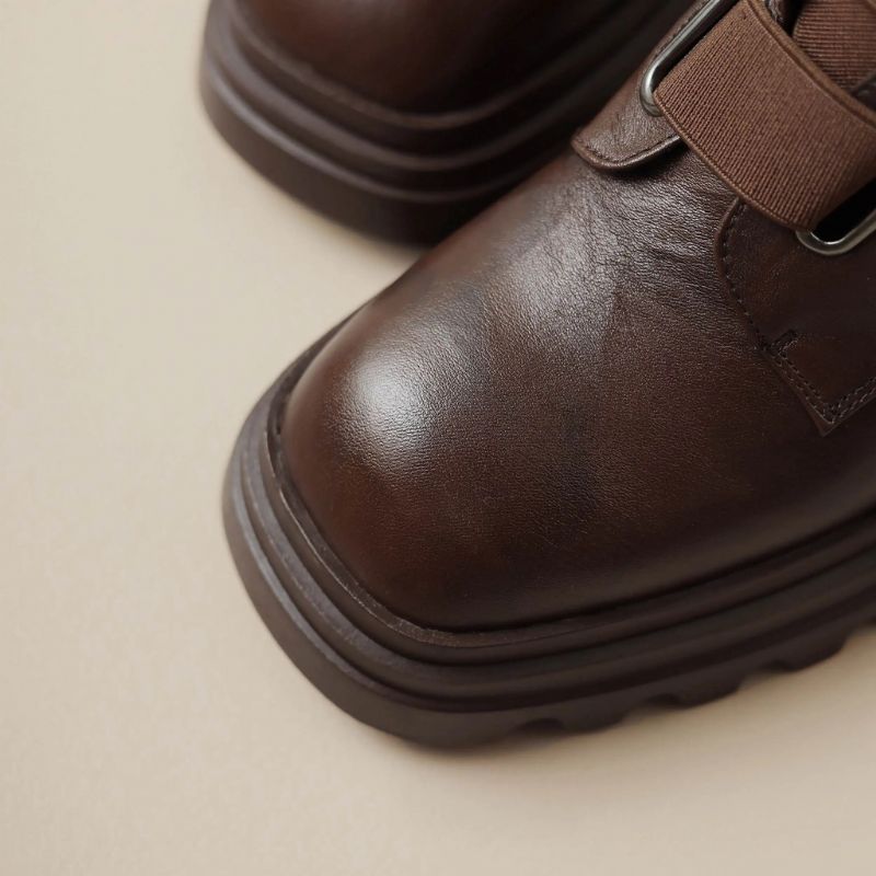 Buty Damskie Mae Square Toe - Brązowy