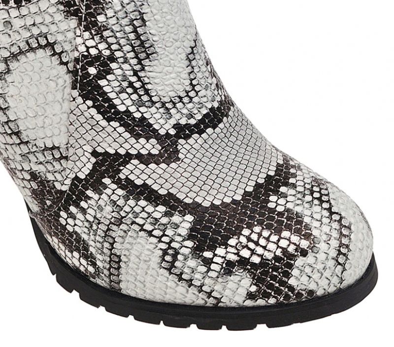 Buty Damskie Max Do Kolan Ze Skóry - Niebieski
