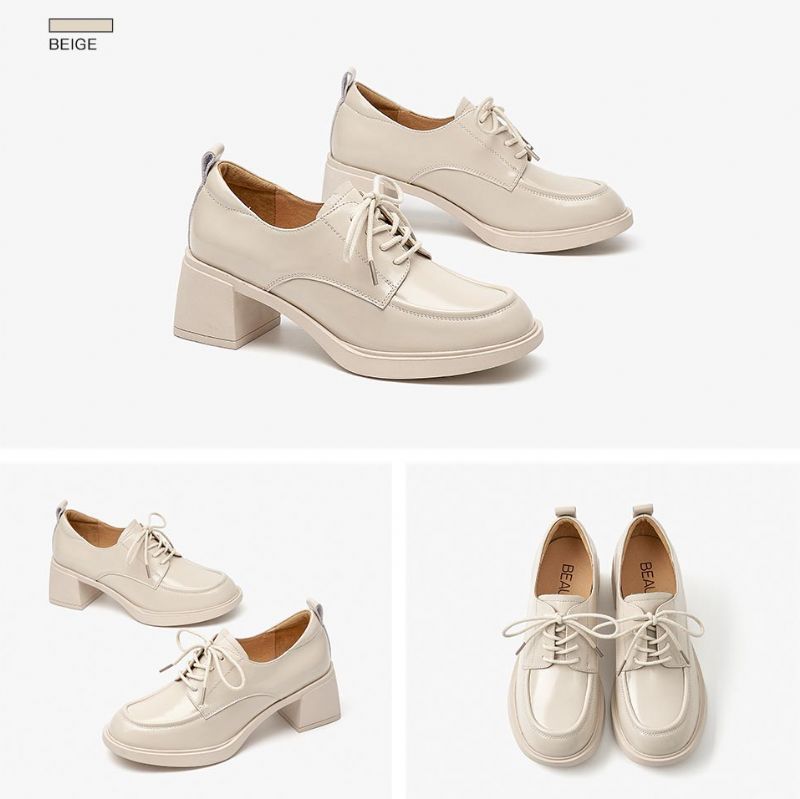 Buty Damskie Montserrat Na Obcasie - Beżowy