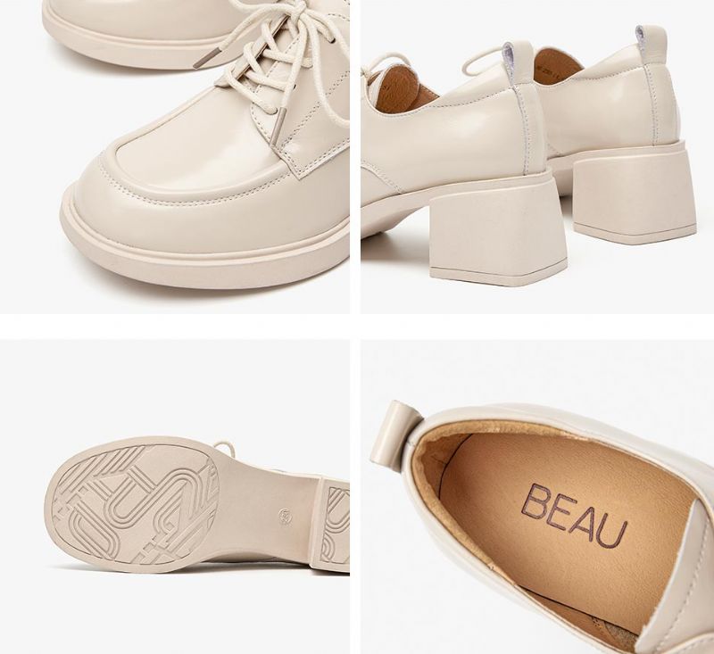 Buty Damskie Montserrat Na Obcasie - Beżowy