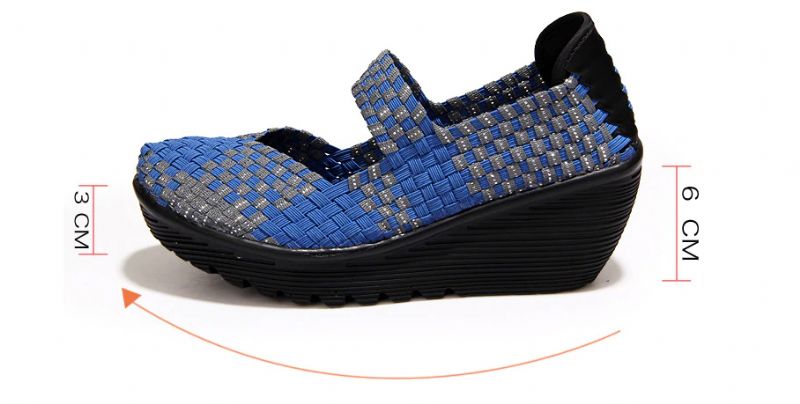 Buty Damskie Na Koturnie Yuli - Czarny srebrny