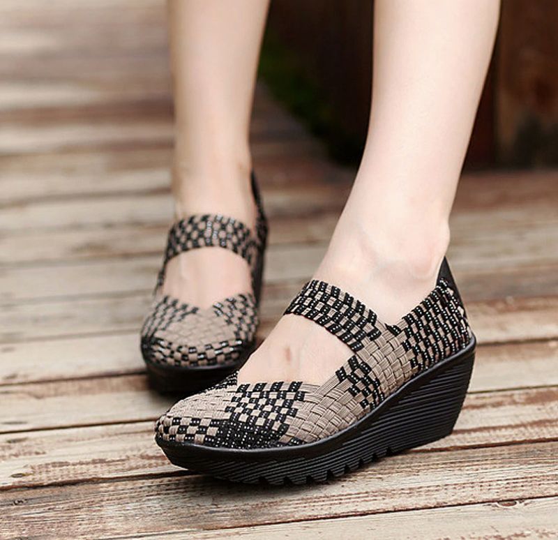 Buty Damskie Na Koturnie Yuli - Czarny srebrny