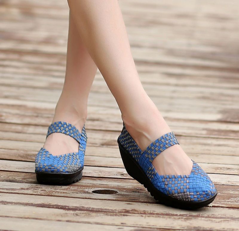 Buty Damskie Na Koturnie Yuli - Czarny srebrny