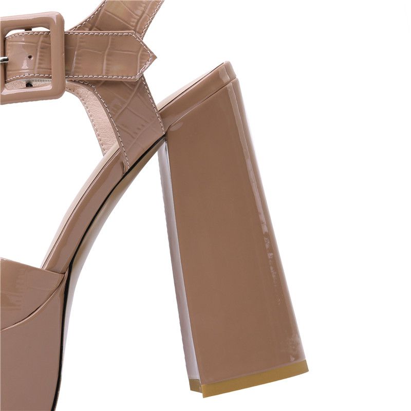 Buty Damskie Na Platformie Alma - Morelowy