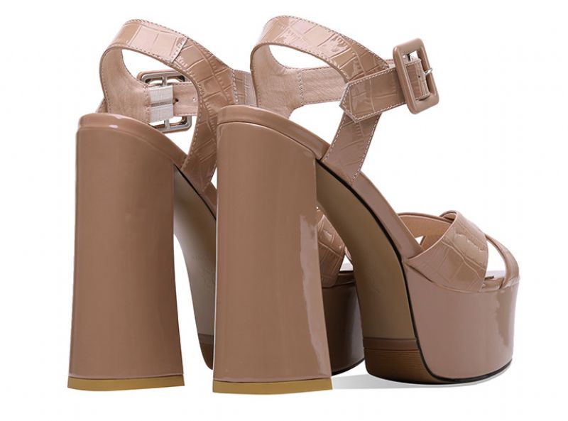 Buty Damskie Na Platformie Alma - Morelowy