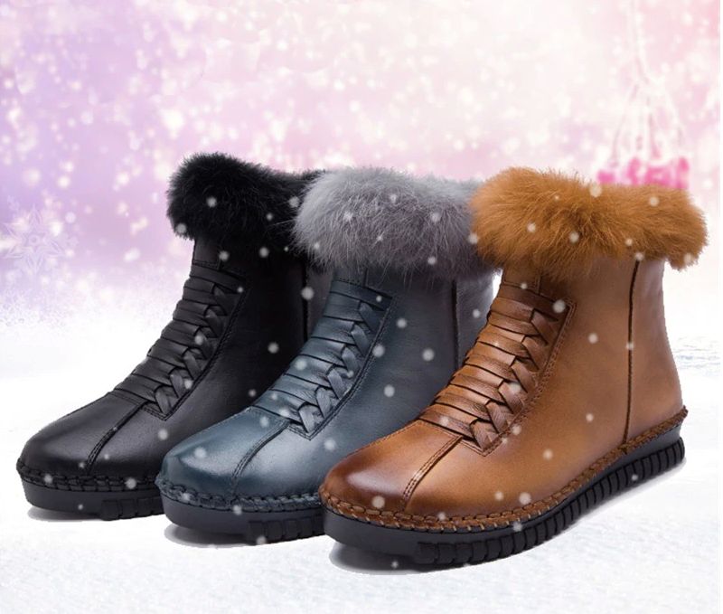 Buty Damskie Nela - Brązowy Krótki Plusz
