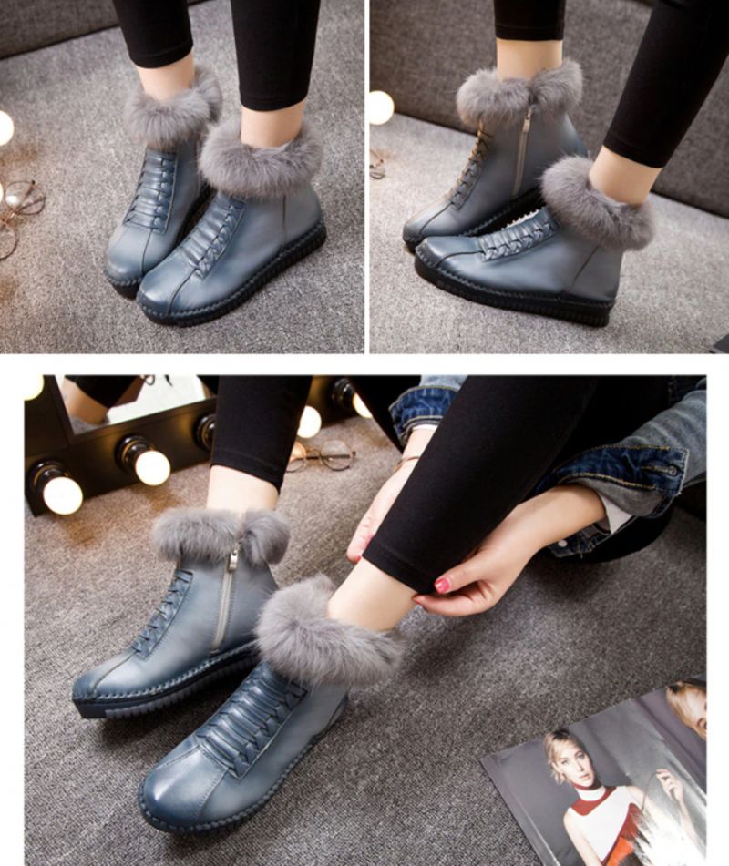 Buty Damskie Nela - Brązowy Krótki Plusz