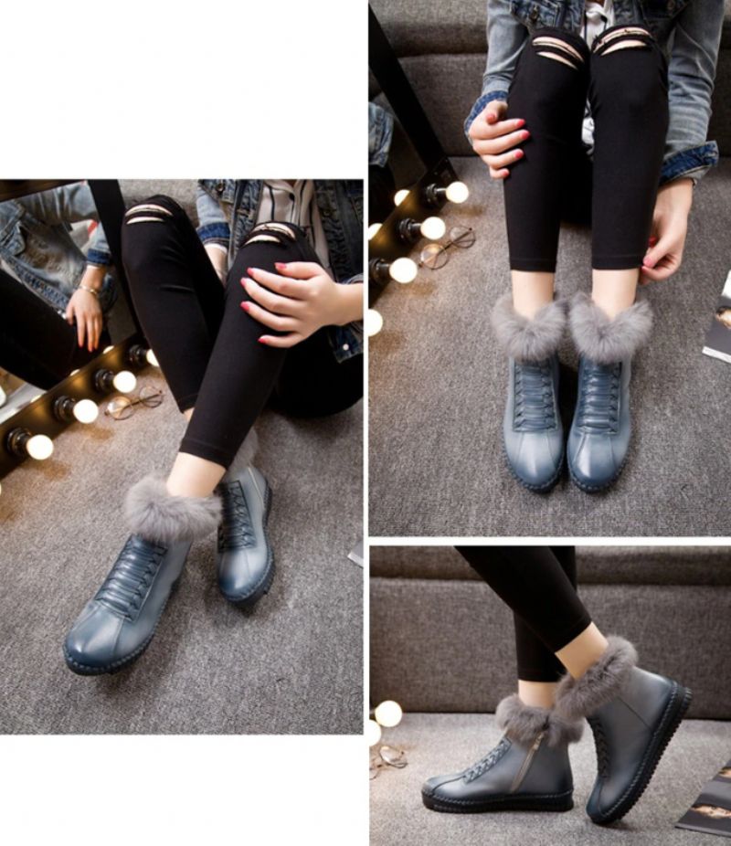 Buty Damskie Nela - Brązowy Krótki Plusz