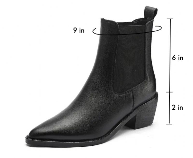 Buty Damskie Olga Pointed Toe Chelsea - Brązowy Bez futra