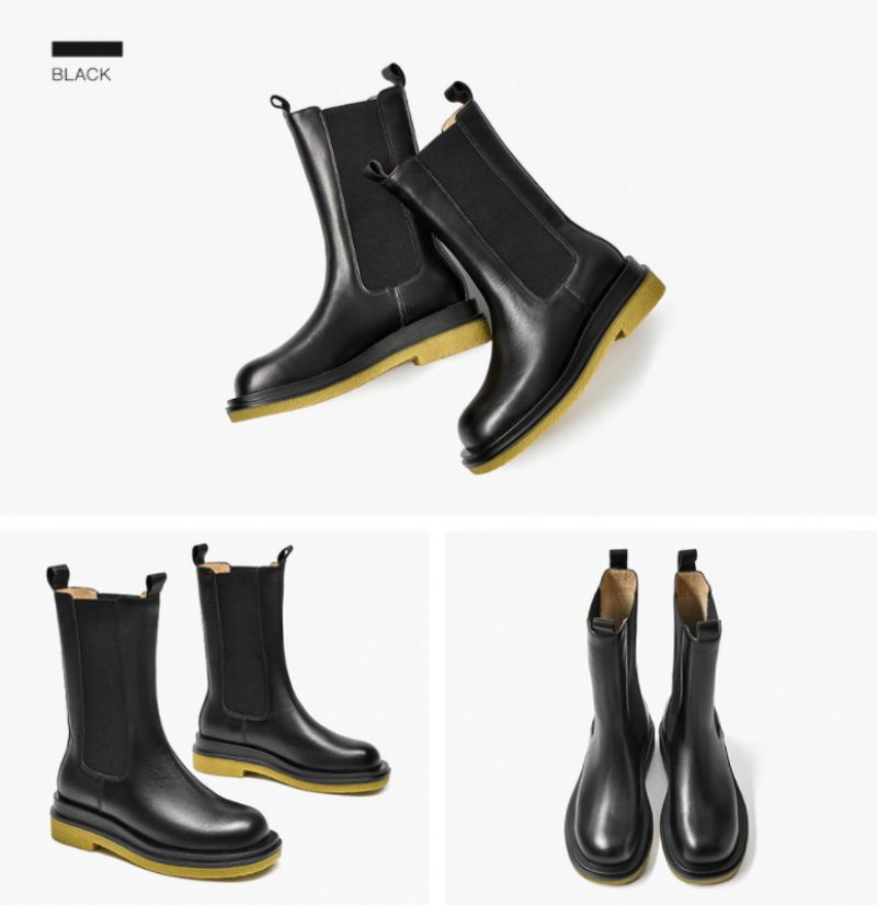 Buty Damskie Rosmery Do Połowy Łydki - Czarny