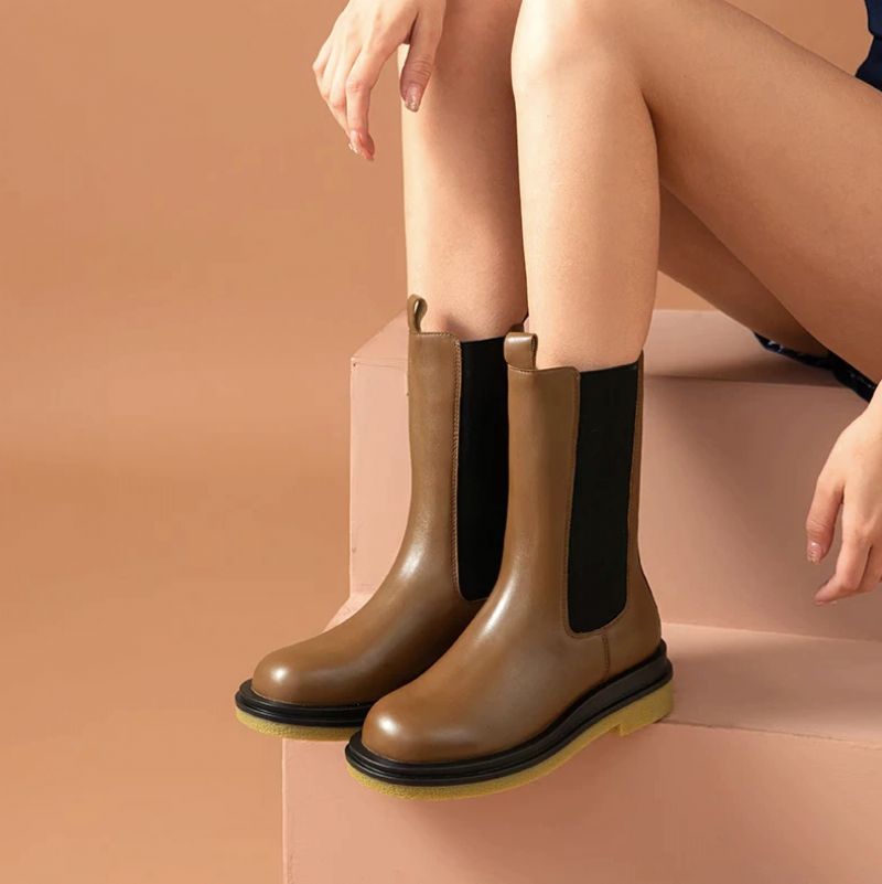 Buty Damskie Rosmery Do Połowy Łydki - Czarny