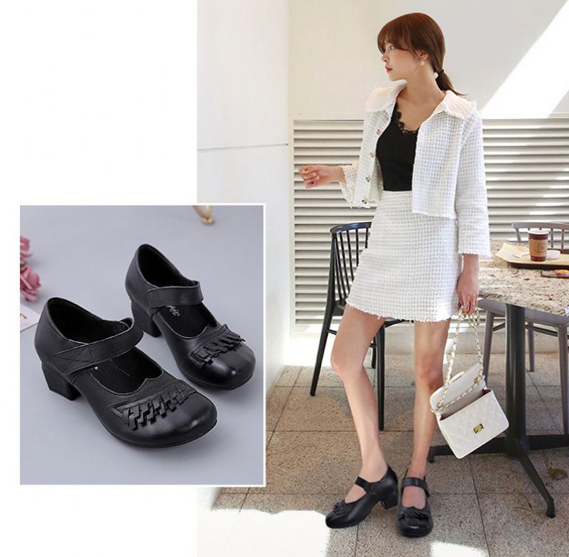 Buty Damskie Simone Na Obcasie - Czarny
