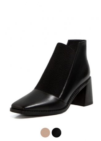 Buty Damskie Skórzane Abdul Na Wysokim Obcasie Czarne