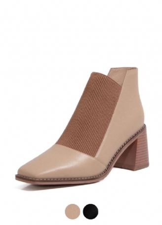 Buty Damskie Skórzane Abdul Na Wysokim Obcasie Czarne