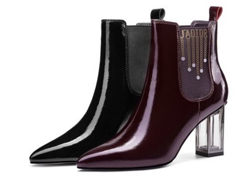 Buty Damskie Skórzane Sorelia - Czerwony winny