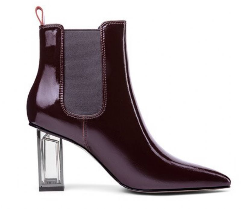 Buty Damskie Skórzane Sorelia - Czerwony winny