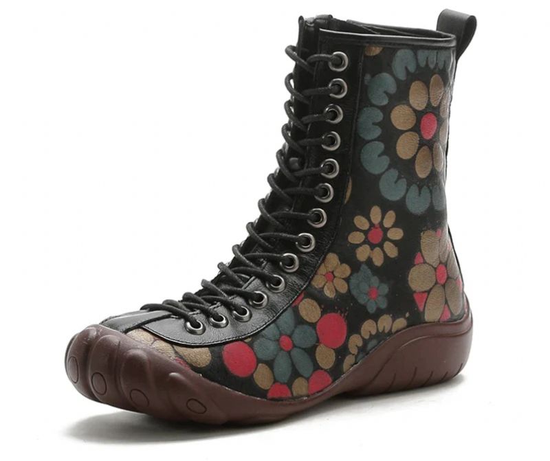 Buty Damskie Sznurowane Kany - Czarny