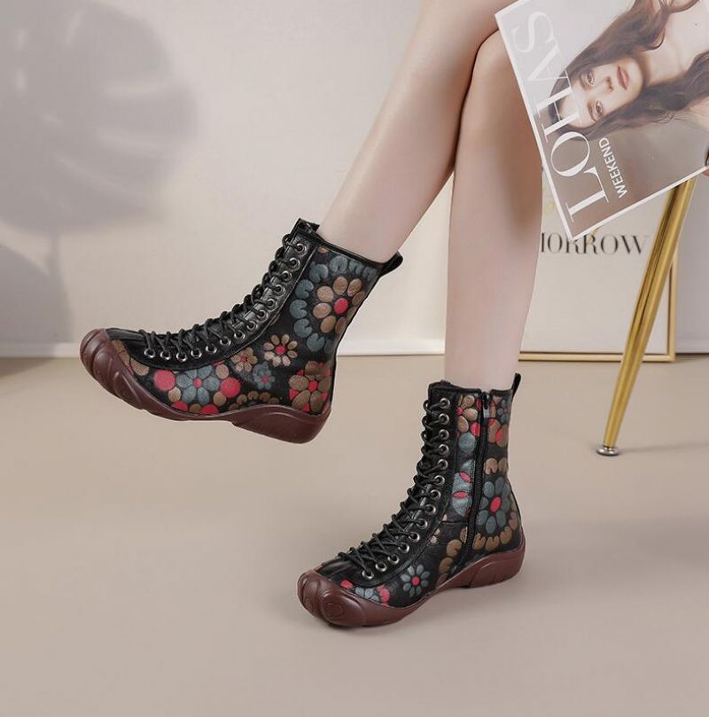 Buty Damskie Sznurowane Kany - Czarny