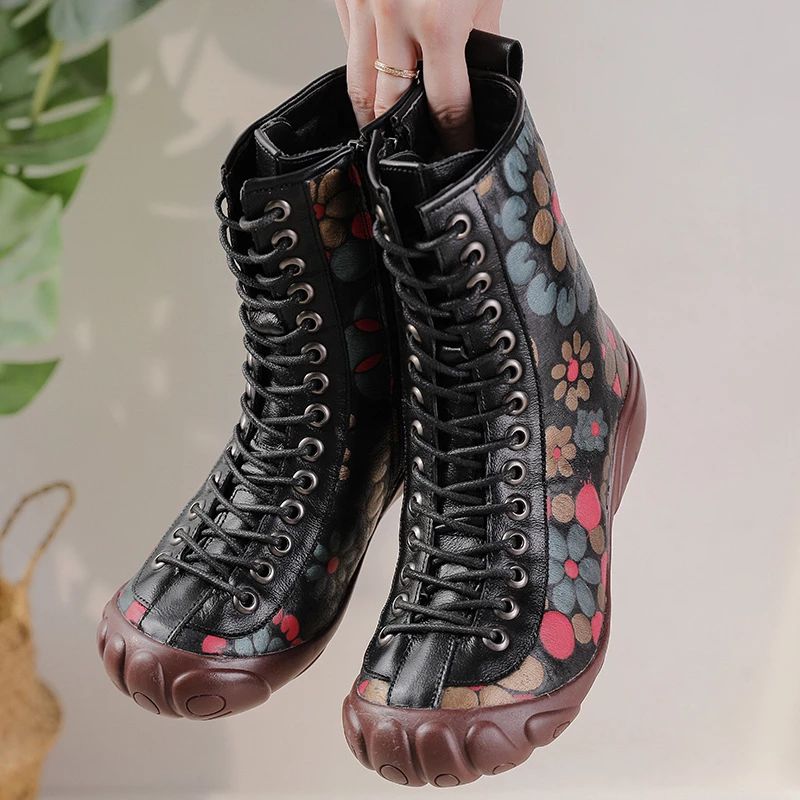 Buty Damskie Sznurowane Kany - Czarny