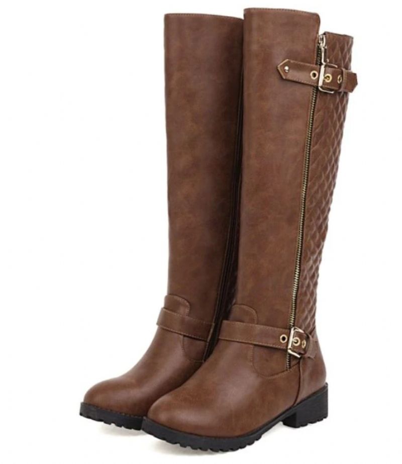 Buty Damskie Zimowe Charles Do Kolan Czarne - Czarny