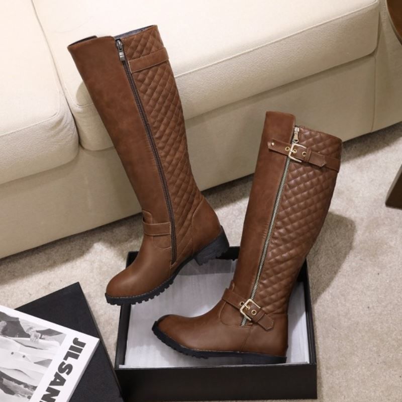 Buty Damskie Zimowe Charles Do Kolan Czarne - Czarny