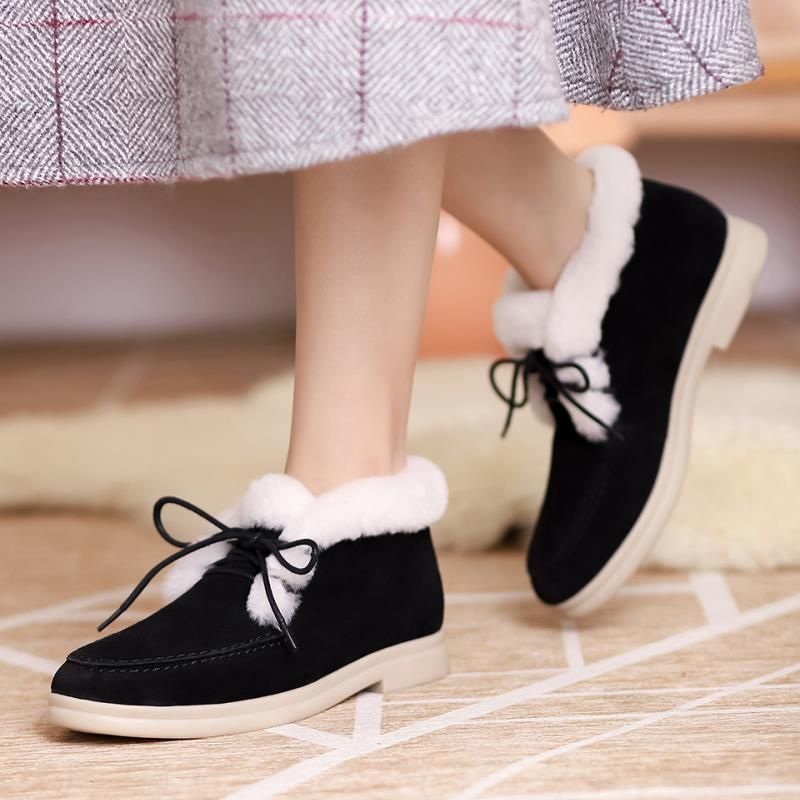 Buty Damskie Zimowe Ciepłe Do Kostki Micaela Czarne - Czarny